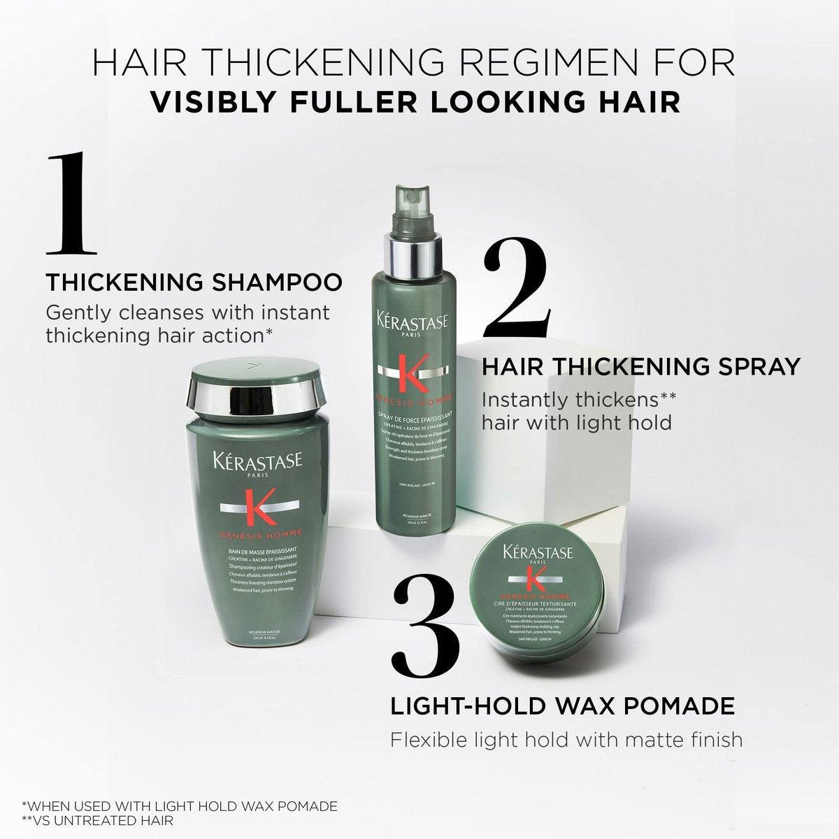 Kerastase Genesis Homme Spray De Force – Kräftigendes & Volumenverleihendes Haarspray für Männer, Geschwächtes Haar, 150 ml
