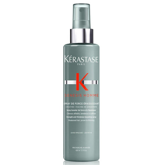 Kerastase Genesis Homme Spray De Force – Kräftigendes & Volumenverleihendes Haarspray für Männer, Geschwächtes Haar, 150 ml