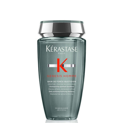 Kerastase Genesis Homme Bain De Force Shampoo für Männer – Tiefenreinigung & Feuchtigkeit für geschwächtes Haar und Bart, 250 ml