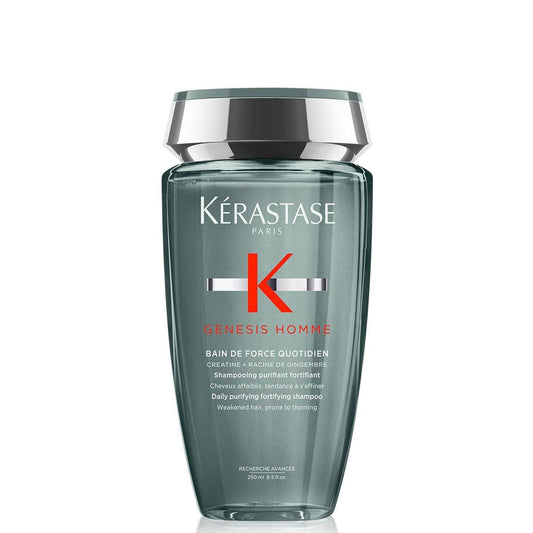 Kerastase Genesis Homme Bain De Force Shampoo für Männer – Tiefenreinigung & Feuchtigkeit für geschwächtes Haar und Bart, 250 ml