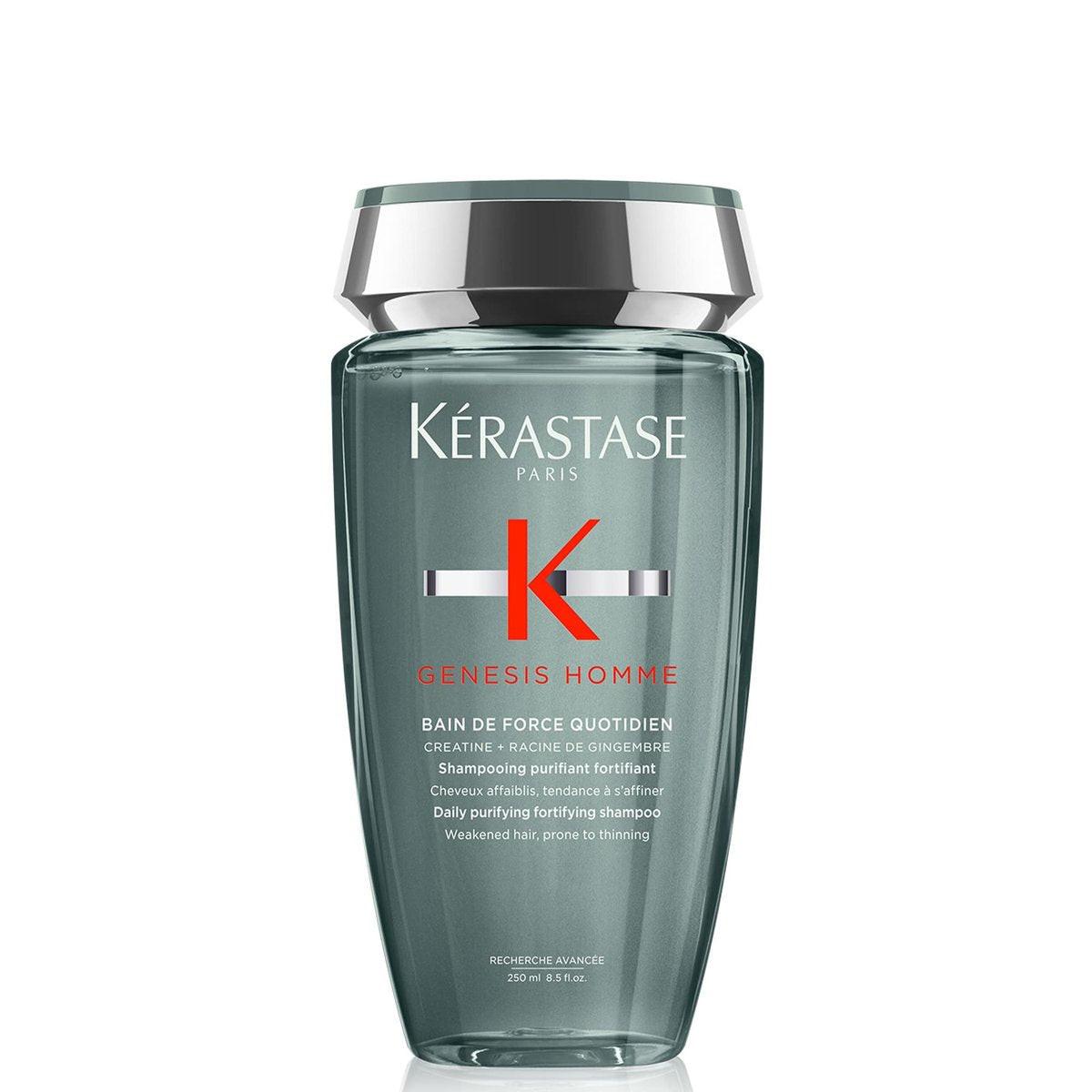 Kerastase Genesis Homme Bain De Force Shampoo für Männer – Tiefenreinigung & Feuchtigkeit für geschwächtes Haar und Bart, 250 ml