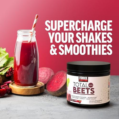 Force Factor Total Beets Drink Mix – Superfood-Pulver mit Nitraten zur Unterstützung von Kreislauf, Durchblutung, Stickoxid, Energie, Ausdauer und Herz-Kreislauf-Gesundheit, 30 Portionen