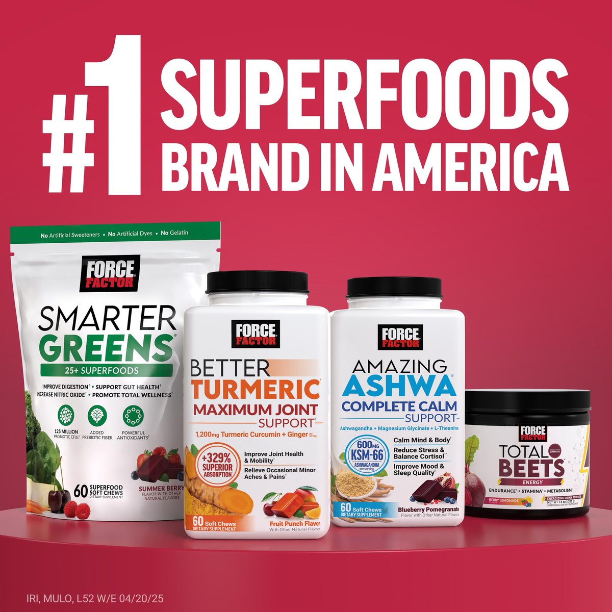 Force Factor Total Beets Rote-Bete-Pulver mit Energie, NO3-T® Nitrate zur Unterstützung von Kreislauf, Blutdruck, Durchblutung und Ausdauer – plus Grüntee-Extrakt. Ein Superfood-Ergänzungsmittel, 30 Portionen