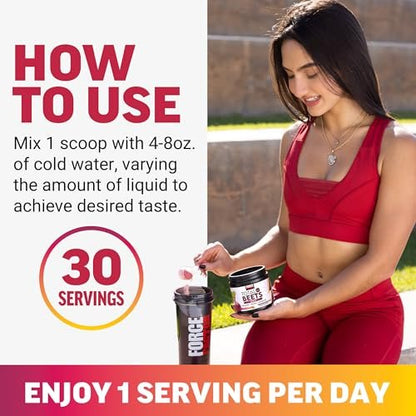 Force Factor Total Beets Rote-Bete-Pulver mit Energie, NO3-T® Nitrate zur Unterstützung von Kreislauf, Blutdruck, Durchblutung und Ausdauer – plus Grüntee-Extrakt. Ein Superfood-Ergänzungsmittel, 30 Portionen