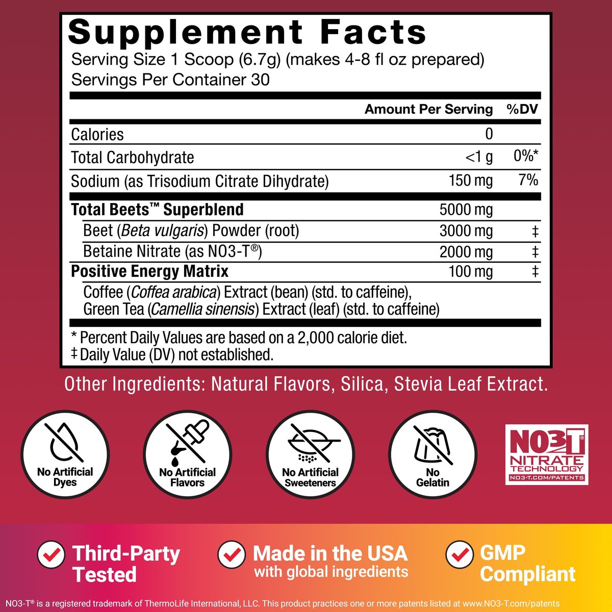 Force Factor Total Beets Rote-Bete-Pulver mit Energie, NO3-T® Nitrate zur Unterstützung von Kreislauf, Blutdruck, Durchblutung und Ausdauer – plus Grüntee-Extrakt. Ein Superfood-Ergänzungsmittel, 30 Portionen