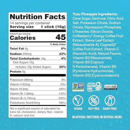 Liquid I.V.® Hydration Multiplier +Energy - Yuzu Ananas | Elektrolyt-Pulvergetränk | 1 Packung (14 Portionen)
