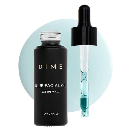 DIME Beauty Blaues Gesichtsöl, 30 ml – Pickelbehandlung mit Blauem Rainfarn, Schwarzkümmelöl, Hagebutten- und Traubenkernöl