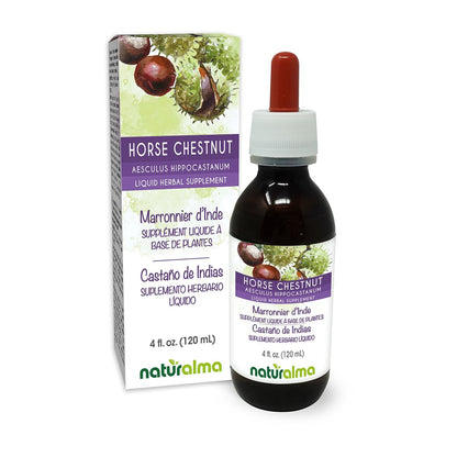 Naturalma Rosskastanie (Aesculus hippocastanum) Samen Alkoholfreie Tinktur - 118 ml Flüssigextrakt in Tropfen - Pflanzliches Nahrungsergänzungsmittel - Vegan