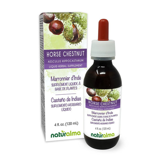 Naturalma Rosskastanie (Aesculus hippocastanum) Samen Alkoholfreie Tinktur - 118 ml Flüssigextrakt in Tropfen - Pflanzliches Nahrungsergänzungsmittel - Vegan