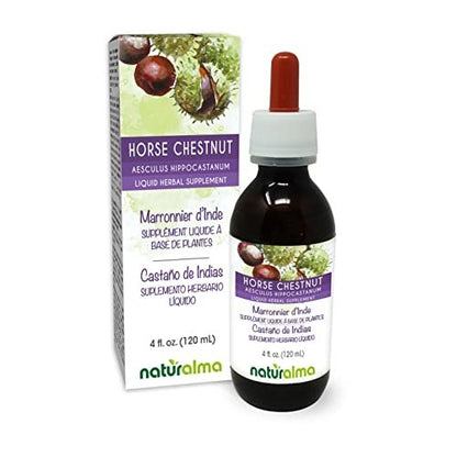 Naturalma Rosskastanie (Aesculus hippocastanum) Samen Alkoholfreie Tinktur - 118 ml Flüssigextrakt in Tropfen - Pflanzliches Nahrungsergänzungsmittel - Vegan