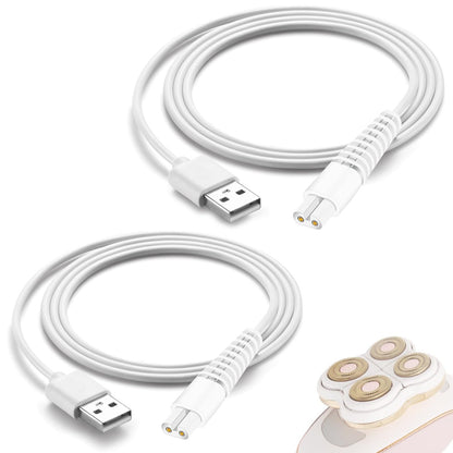 Ladekabel Ersatz für Flawless Legs Shaver, 2er Pack Stromkabel für Finishing Touch Flawless Legs Haarentferner Elektrorasierer für Damen, Weiß