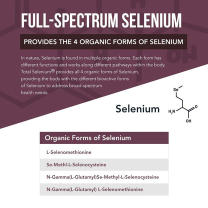 Total Selenium - 200 mcg, pflanzlich - Vollspektrum mit 4 essentiellen organischen Selenformen inkl. Selenomethionin - aus Knoblauch gewonnen - 60 Kapseln