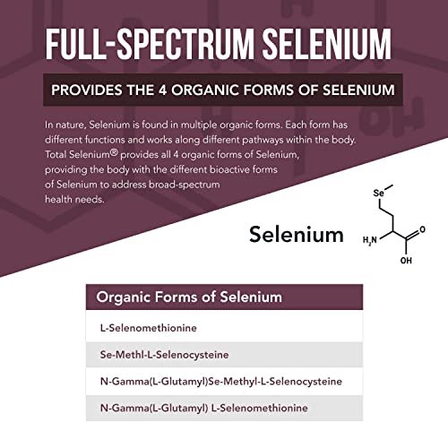 Total Selenium - 200 mcg, pflanzlich - Vollspektrum mit 4 essentiellen organischen Selenformen inkl. Selenomethionin - aus Knoblauch gewonnen - 60 Kapseln