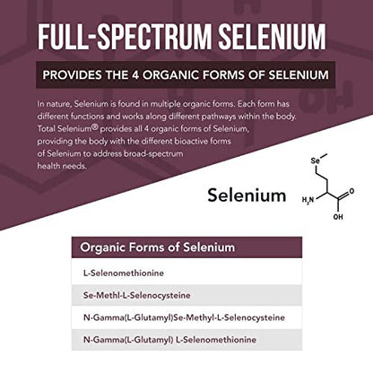 Total Selenium - 200 mcg, pflanzlich - Vollspektrum mit 4 essentiellen organischen Selenformen inkl. Selenomethionin - aus Knoblauch gewonnen - 60 Kapseln