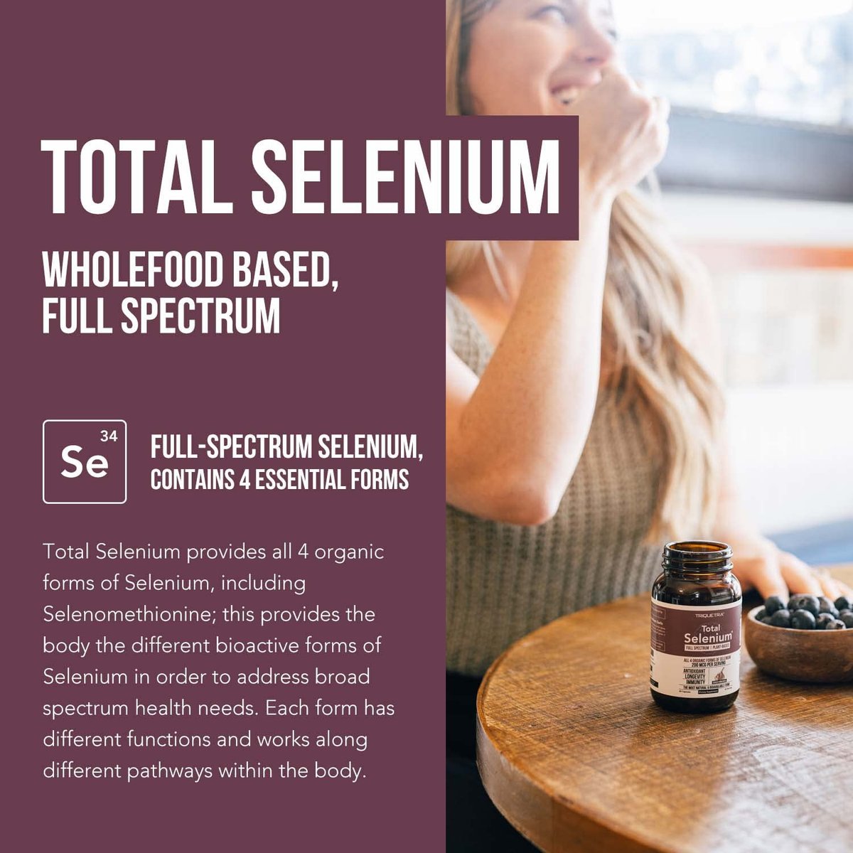 Total Selenium - 200 mcg, pflanzlich - Vollspektrum mit 4 essentiellen organischen Selenformen inkl. Selenomethionin - aus Knoblauch gewonnen - 60 Kapseln