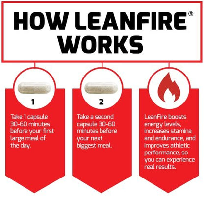 Force Factor LeanFire Pre-Workout Energiepillen mit Grüntee-Extrakt und Koffein – Steigern Sie Ihre Energie, bauen Sie schlanke Muskeln auf, 30 Kapseln