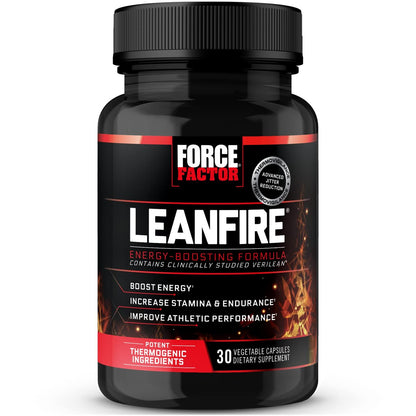Force Factor LeanFire Pre-Workout Energiepillen mit Grüntee-Extrakt und Koffein – Steigern Sie Ihre Energie, bauen Sie schlanke Muskeln auf, 30 Kapseln