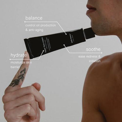 Jack Henry Super Face Cream – Anti-Aging Gesichtscreme mit Hyaluronsäure & Peptiden, Bio-Pflanzenfeuchtigkeitscreme, sulfatfrei, tägliche Feuchtigkeitspflege für Männer und Frauen, 60 ml