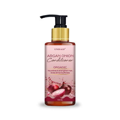 Unisaif Argan Zwiebel Bio Conditioner – Pflegt & Stärkt das Haar | Verleiht Glanz & Geschmeidigkeit | Tiefenpflege für trockenes, geschädigtes Haar | Sulfatfrei & Parabenfrei (100 ml)