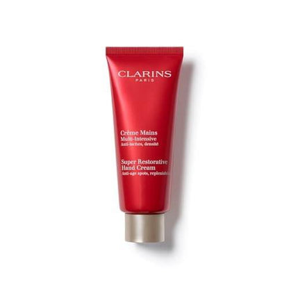 Clarins Super Restorative Handcreme | Anti-Aging | Reduziert Altersflecken und Fältchen | Für sofort und langfristig jugendlich aussehende Hände | Mit Shea- und Mangobutter