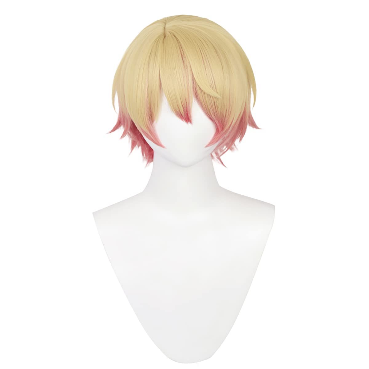 PWEINCY Blond-Orange Perücke für Damen – Lange glatte Haare mit Pony für Halloween und Partys