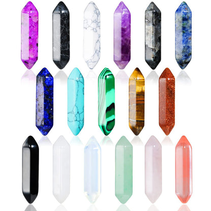 17-teiliges Heilstein-Set, sechseckig geschliffene Kugelform, Reiki-Meditation Chakra-Steine, Tigerauge Obsidian Quarz Kristalle, Edelstein-Anhänger-Set mit Aufbewahrungsbox