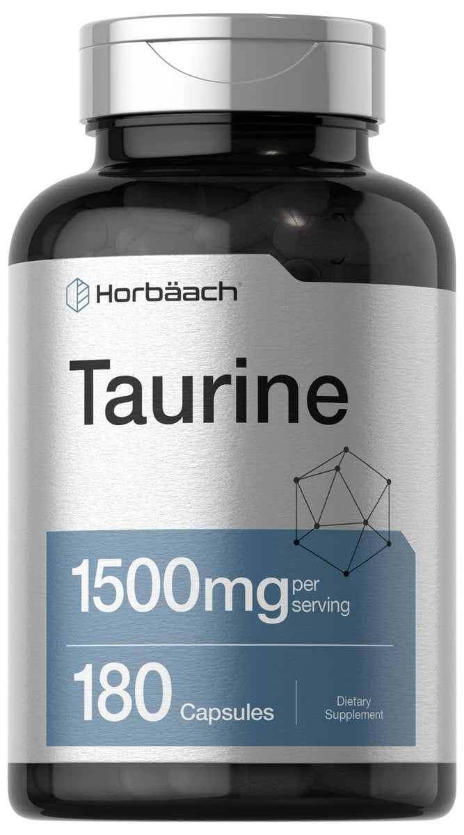Horbäach Taurin 1500mg | 180 Kapseln | Aminosäure-Supplement | Nicht-GVO & Glutenfrei