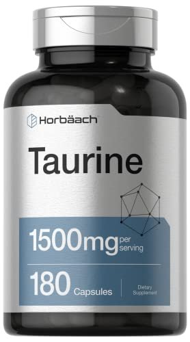 Horbäach Taurin 1500mg | 180 Kapseln | Aminosäure-Supplement | Nicht-GVO & Glutenfrei