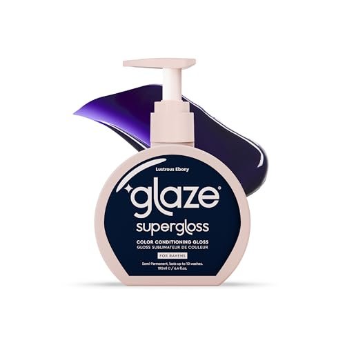 Glaze Supergloss Color Conditioning Gloss mit Dispenser – Hydrierender semi-permanenter Haarfarbglanz & Glanz-Boost – Vegan, Tierversuchsfrei – 190 ml – Lustrous Ebony – Blauschwarz