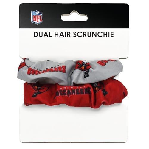 Littlearth NFL Tampa Bay Buccaneers Dual Hair Twist Scrunchie - Offizielles Accessoire für Spieltag, Workouts und Alltag (Set mit 2)