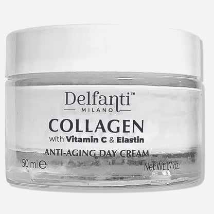 Delfanti-Milano Kollagen mit Vitamin C & Elastin – Sculpting & Lifting Anti-Aging Tagescreme für Gesicht und Hals, Made in Italy