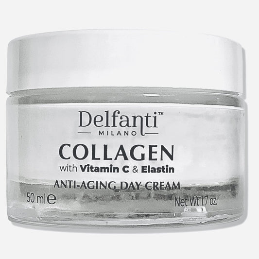 Delfanti-Milano Kollagen mit Vitamin C & Elastin – Sculpting & Lifting Anti-Aging Tagescreme für Gesicht und Hals, Made in Italy