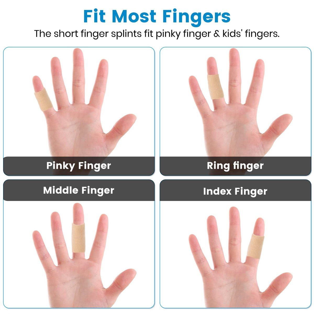 EDNYZAKRN Fingerkompressionshülsen – Unterstützung für Finger, Fingerschutz für Arthritis, Schwellungen, Basketball & Sport – Atmungsaktiv & Elastisch (10er-Pack, Beige, Einheitsgröße)