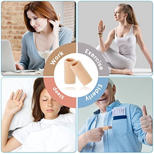 EDNYZAKRN Fingerkompressionshülsen – Unterstützung für Finger, Fingerschutz für Arthritis, Schwellungen, Basketball & Sport – Atmungsaktiv & Elastisch (10er-Pack, Beige, Einheitsgröße)