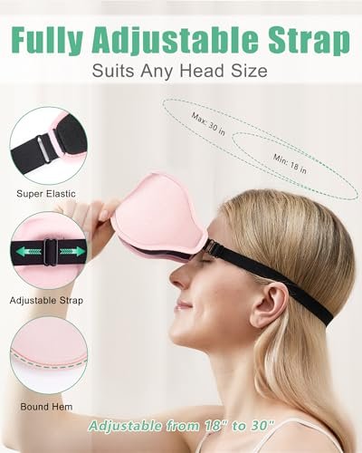 BeeVines 2er-Pack 3D-Kontur-Schlafmaske für Wimpernverlängerungen, geformte Augenmaske mit verstellbarem Riemen, 100% Lichtblockade für Reisen, Yoga und Nickerchen