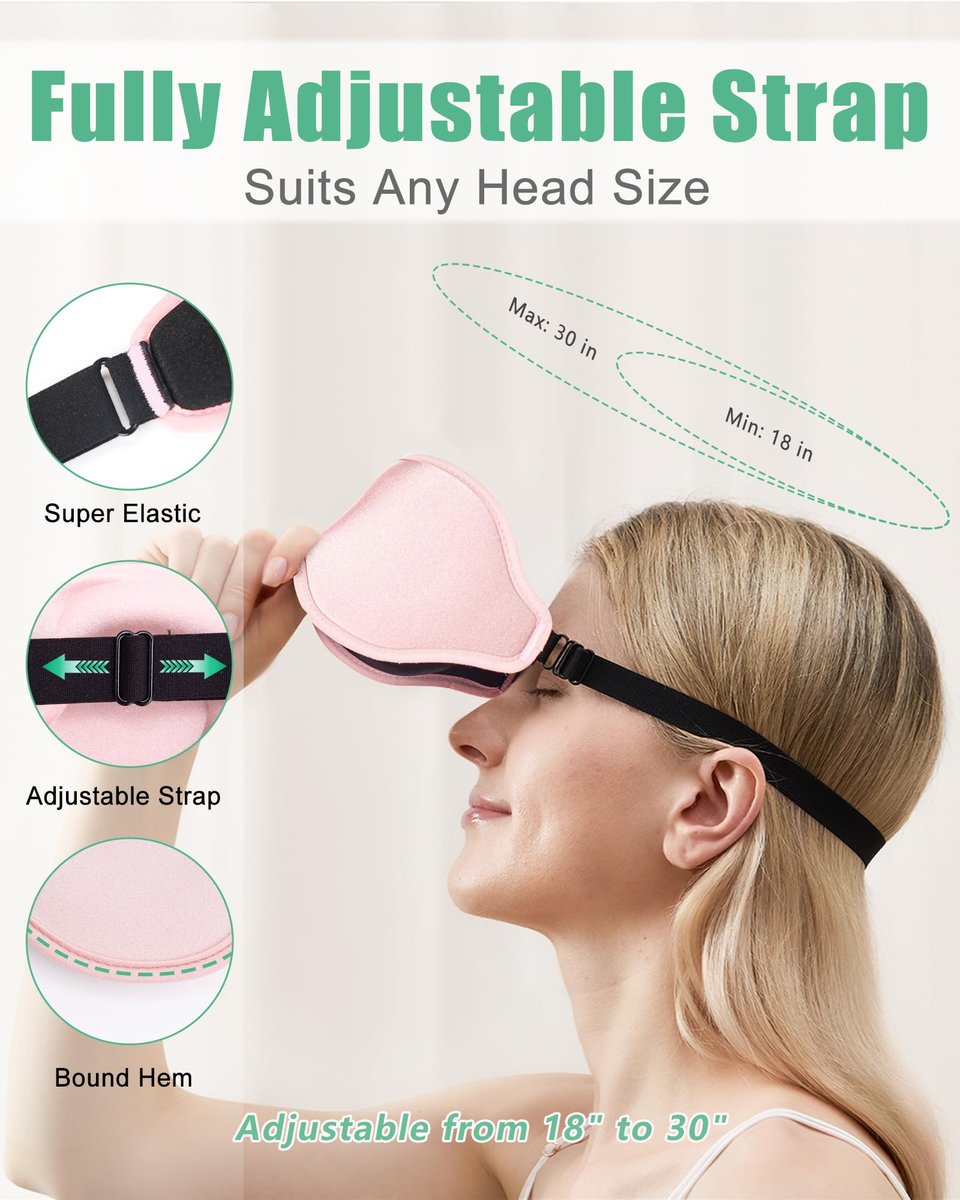 BeeVines 2er-Pack 3D-Kontur-Schlafmaske für Wimpernverlängerungen, geformte Augenmaske mit verstellbarem Riemen, 100% Lichtblockade für Reisen, Yoga und Nickerchen