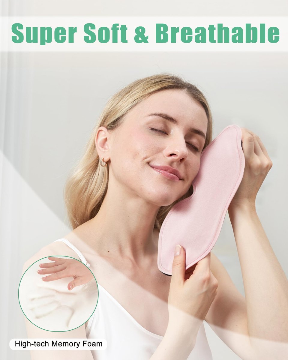 BeeVines 2er-Pack 3D-Kontur-Schlafmaske für Wimpernverlängerungen, geformte Augenmaske mit verstellbarem Riemen, 100% Lichtblockade für Reisen, Yoga und Nickerchen
