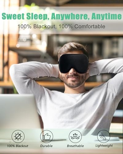 BeeVines 2er-Pack 3D-Kontur-Schlafmaske für Wimpernverlängerungen, geformte Augenmaske mit verstellbarem Riemen, 100% Lichtblockade für Reisen, Yoga und Nickerchen