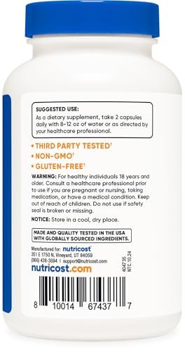 Nutricost Strontium Kapseln 750mg, 120 Kapseln - Vegetarisch, Nicht-GVO, Glutenfrei