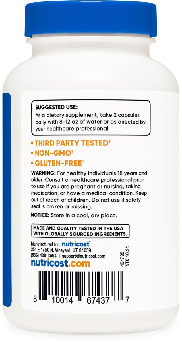 Nutricost Strontium Kapseln 750mg, 120 Kapseln - Vegetarisch, Nicht-GVO, Glutenfrei