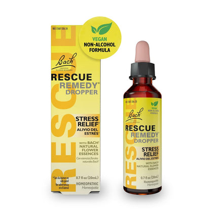 RESCUE Bach-Blüten-Tropfen 20 ml – Natürliche Stresslinderung, homöopathische Blütenessenzen, vegan, gluten- & zuckerfrei, nicht gewohnheitsbildend (alkoholfreie Formel)