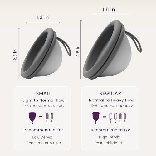 Ecoblossom Wiederverwendbare Menstruationsscheibe – Weiche Periodenscheibe aus flexiblem, medizinischem Silikon (Schwarz)