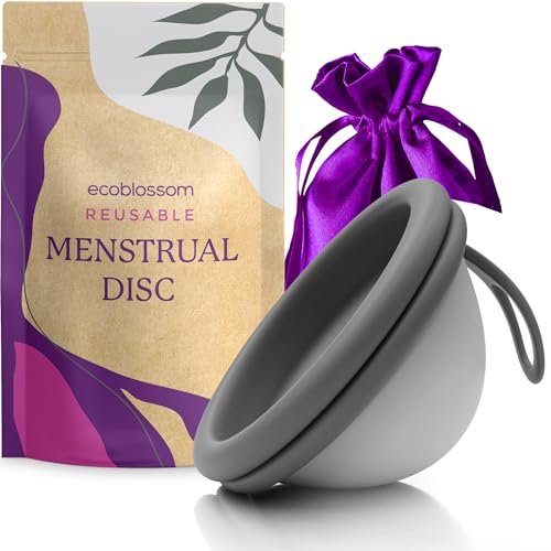 Ecoblossom Wiederverwendbare Menstruationsscheibe – Weiche Periodenscheibe aus flexiblem, medizinischem Silikon (Schwarz)
