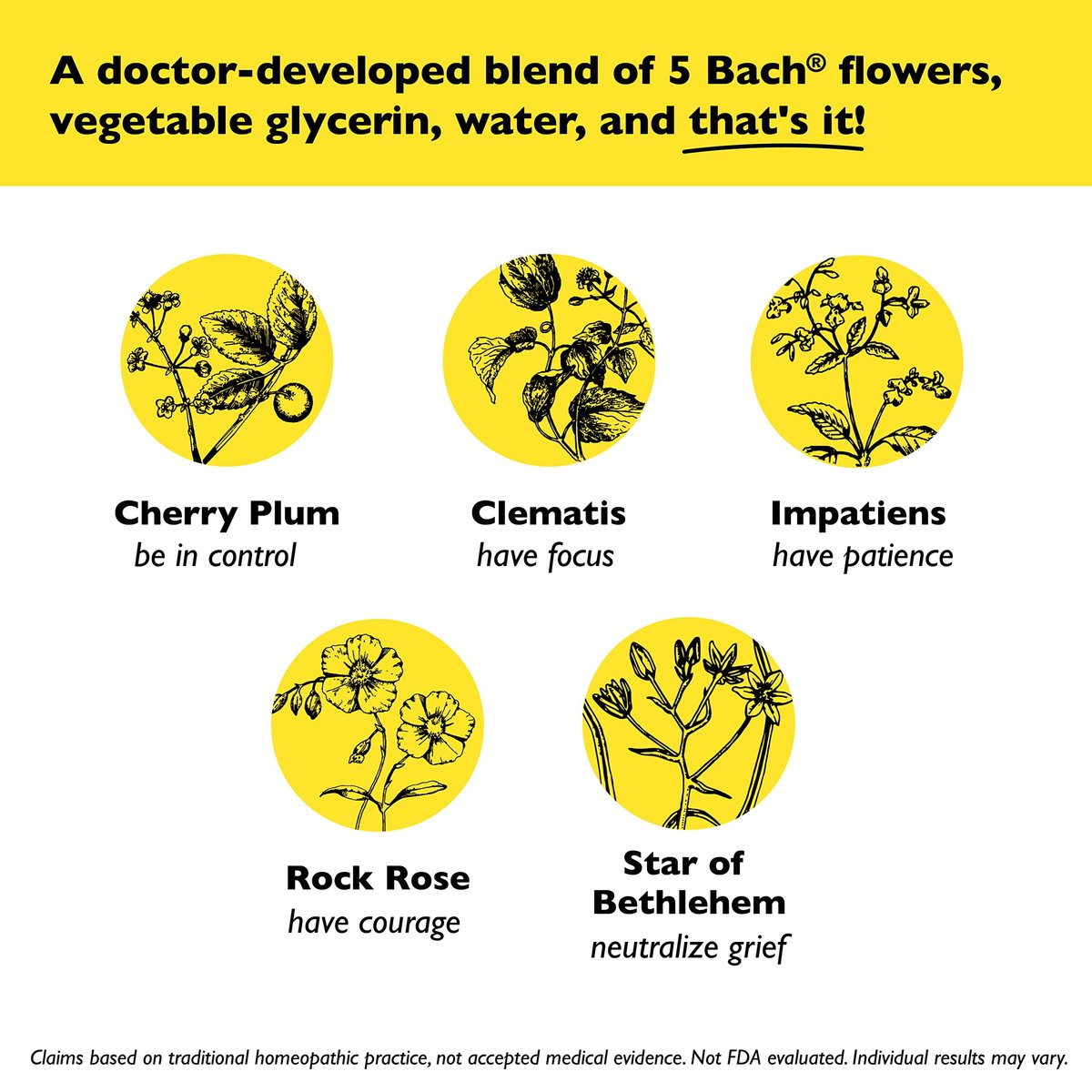 Bach Rescue Remedy Tropfen 10 ml – natürlicher Stressabbau, homöopathische Blütenessenzen, vegan, gluten- & zuckerfrei, nicht gewöhnungsbedürftig (alkoholfreie Formel)