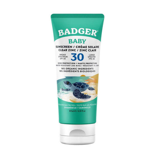 Badger Baby Klarer Zink Sonnencreme LSF30 87ml – Mineralischer Sonnenschutz für empfindliche Babyhaut