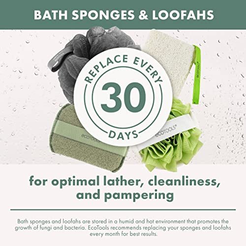 EcoTools Green 2-in-1 EcoPouf – Dual-Sided Dusch-Loofah aus recyceltem Netzmaterial, Peeling & Reinigung, umweltfreundlich, 1 Stück (60g)