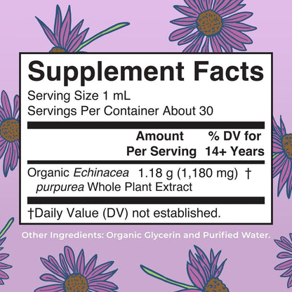 MARYRUTH'S Organics Echinacea Purpurea Liquid – Zuckerfrei, USDA Organic, Alkoholfrei, Vegan – 30 ml