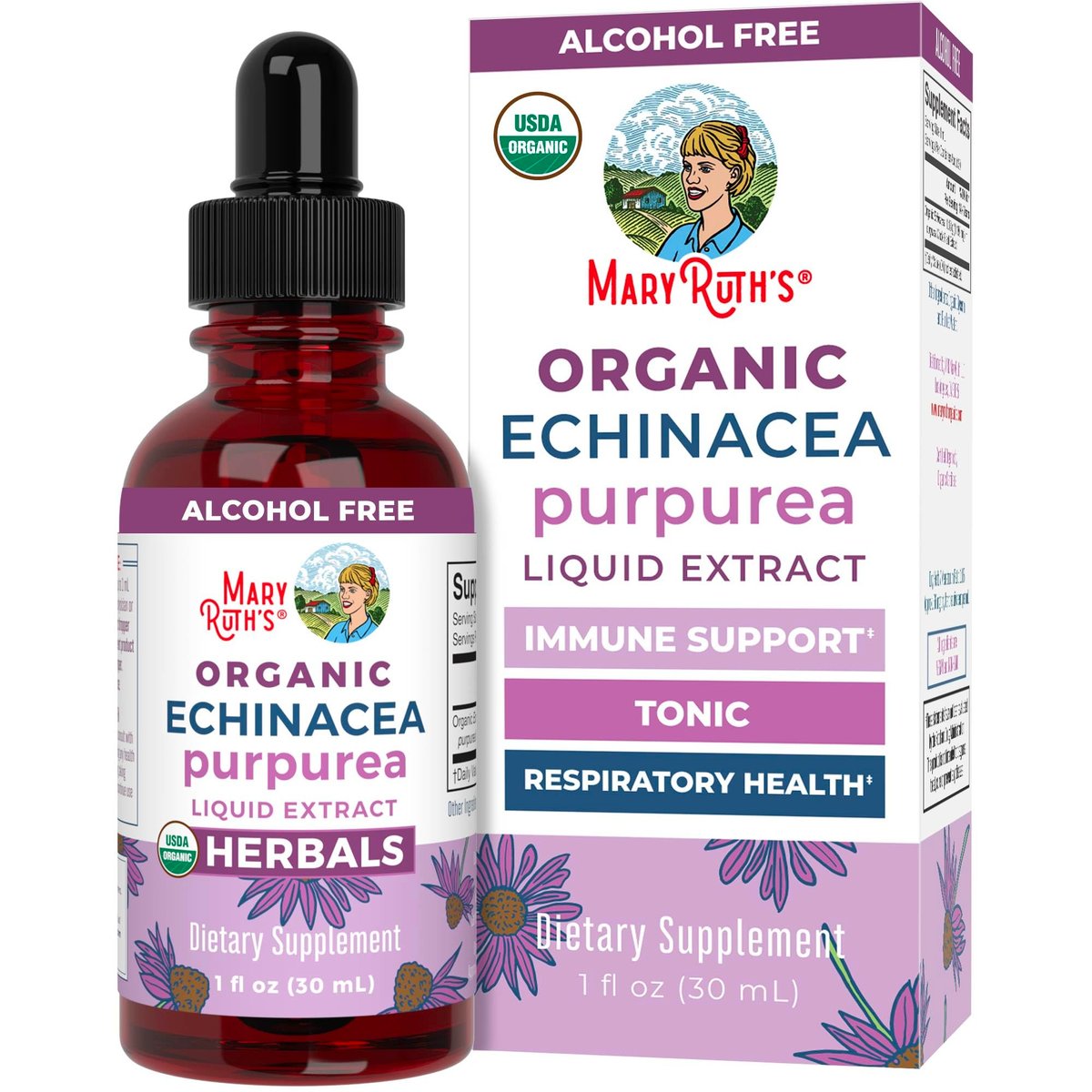 MARYRUTH'S Organics Echinacea Purpurea Liquid – Zuckerfrei, USDA Organic, Alkoholfrei, Vegan – 30 ml