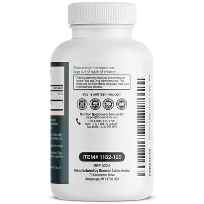 Bronson Vitamin K2 D3 (MK7) – Vitamin D3 5000 IU & 90 mcg K2 MK-7, Non-GMO, 120 Tabletten