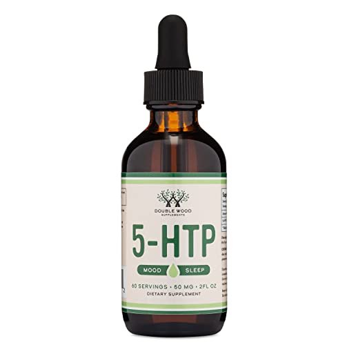 5-HTP Flüssig-Tropfen – Höhere Bioverfügbarkeit als Kapseln (60 Portionen à 50 mg 99%+ 5-HTP) Serotonin-Supplement für Stimmung, Schlaf und Entspannung von Double Wood
